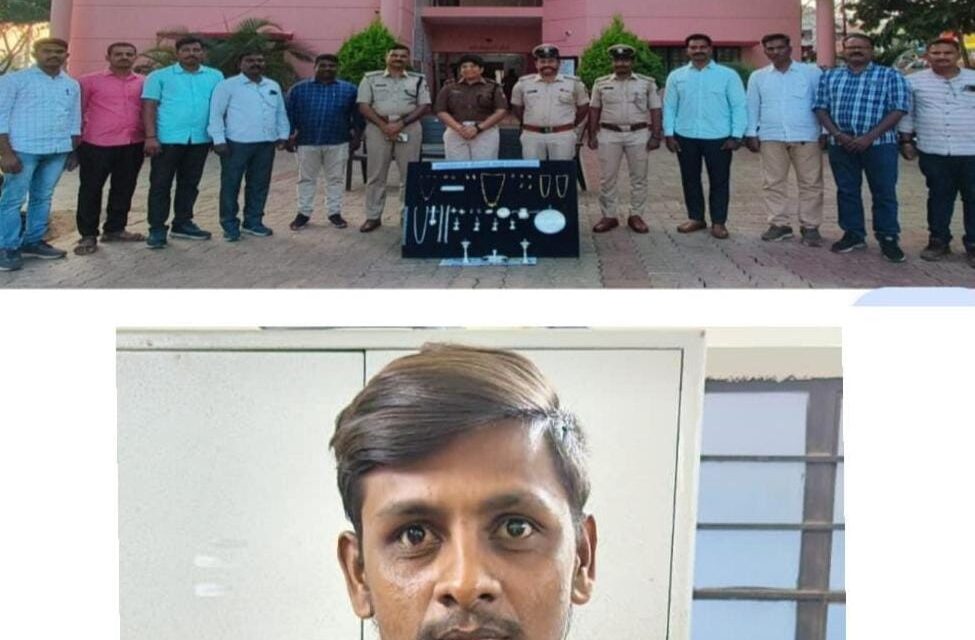 ಮನೆಗಳ್ಳತನ: ಆರೋಪಿ ಸೆರೆ, ₹7 ಲಕ್ಷದ ಚಿನ್ನಾಭರಣ ವಶ