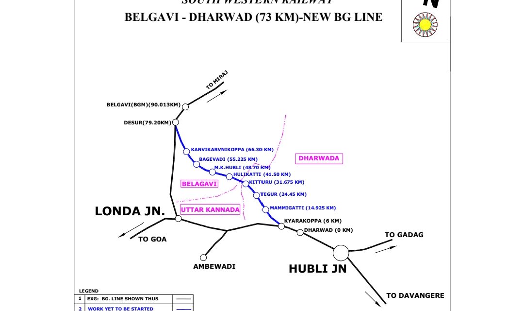ಬೆಳಗಾವಿ-ಕಿತ್ತೂರು-ಧಾರವಾಡ ರೈಲು : 2027ಕ್ಕೆ ಫೂರ್ಣ