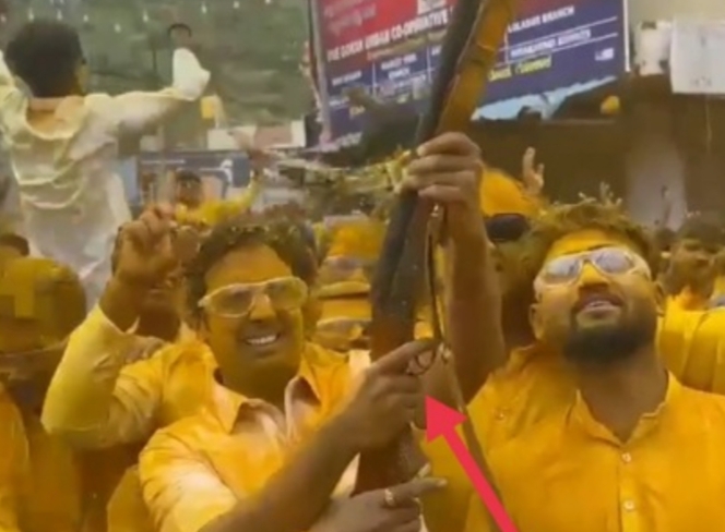 ಗಾಳಿಯಲ್ಲಿ ಗುಂಡು ಹಾರಿಸಿದ ರಮೇಶ ಜಾರಕಿಹೊಳಿ ಪುತ್ರ