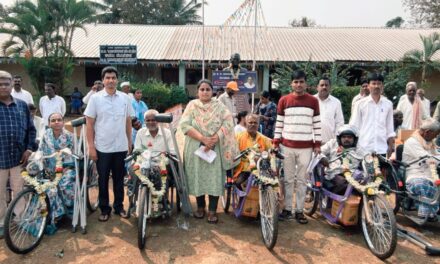 ಅಂಗವಿಕಲರಿಗೆ ಟ್ರೈಸಿಕಲ್‌, ಜೀವನಾಧಾರ ಸಾಮಗ್ರಿ ವಿತರಣೆ